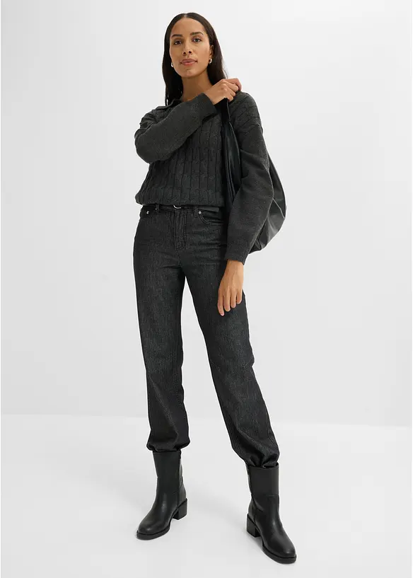 Maglione oversize con motivo a trecce, bonprix