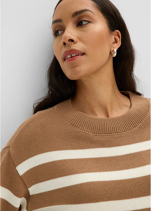 Maglione oversize in misto cotone, bonprix