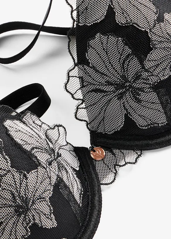 Reggiseno con coppe preformate e raffinati ricami, bonprix