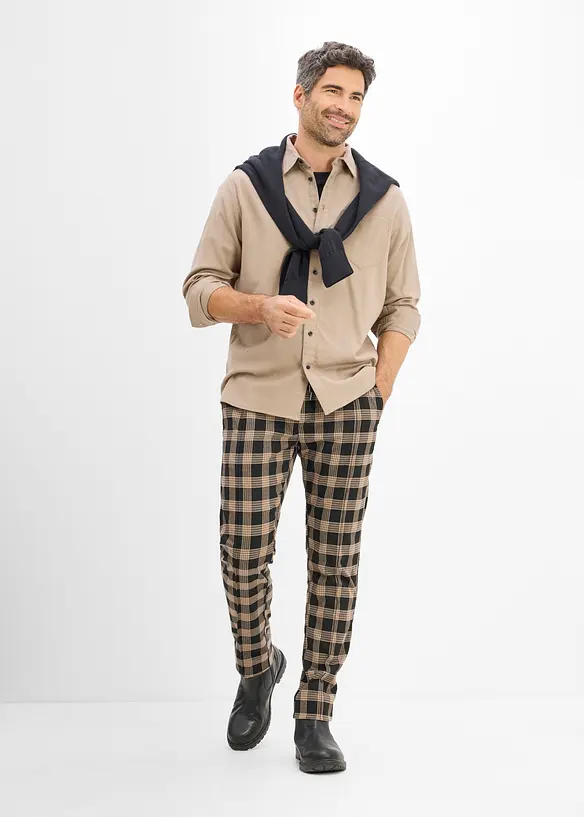 Pantaloni in simil lana con vita comoda, regular fit, bonprix