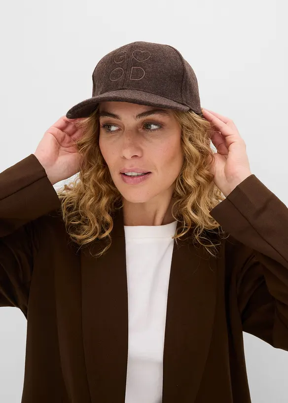 Cappello effetto lana con visiera, bonprix