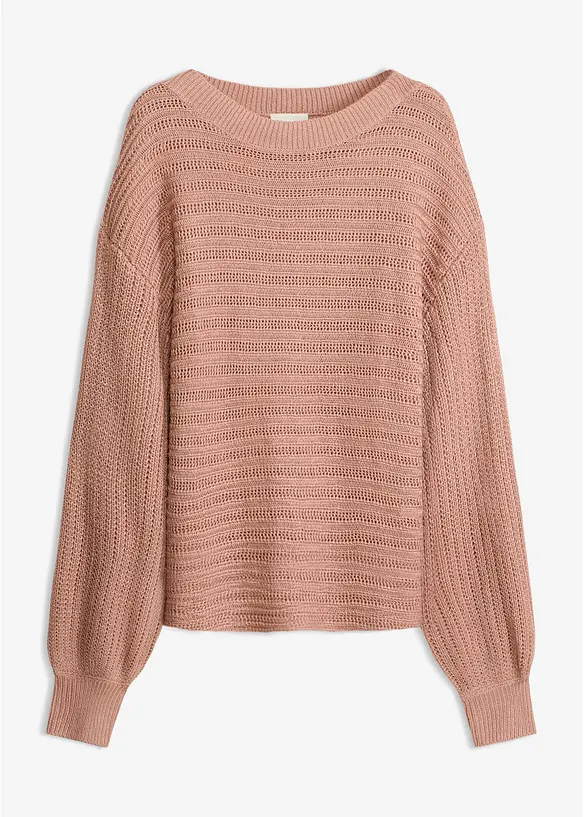 Maglione traforato oversize, bonprix