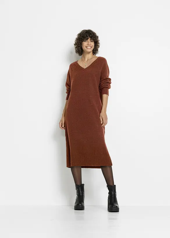 Abito midi oversize in maglia, bonprix