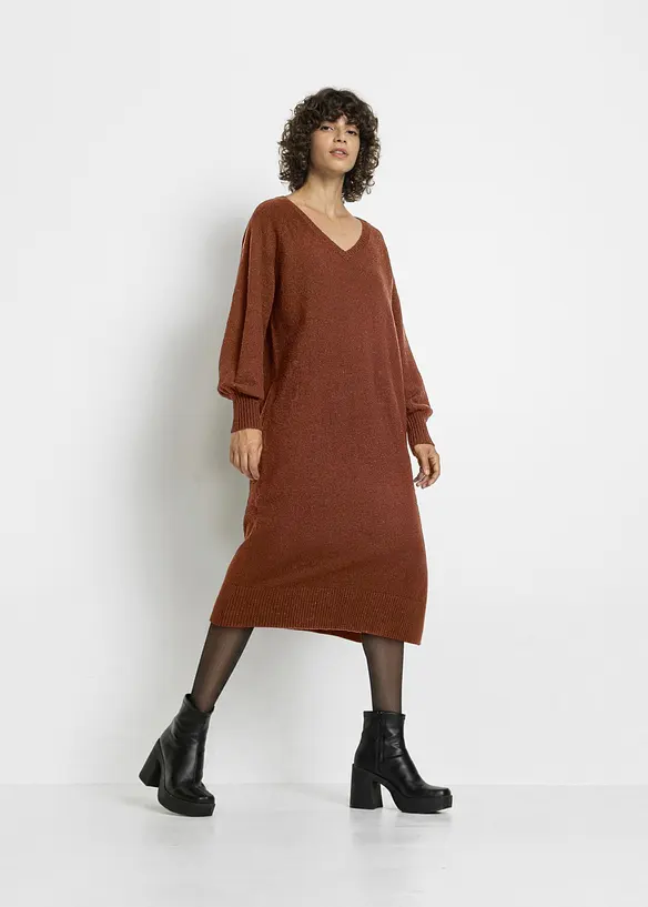 Abito midi oversize in maglia, bonprix