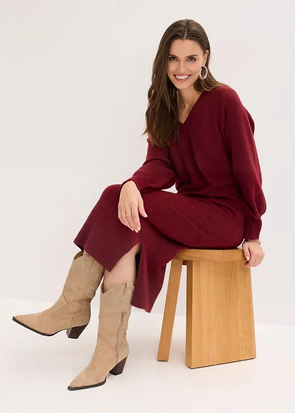 Abito midi oversize in maglia, bonprix