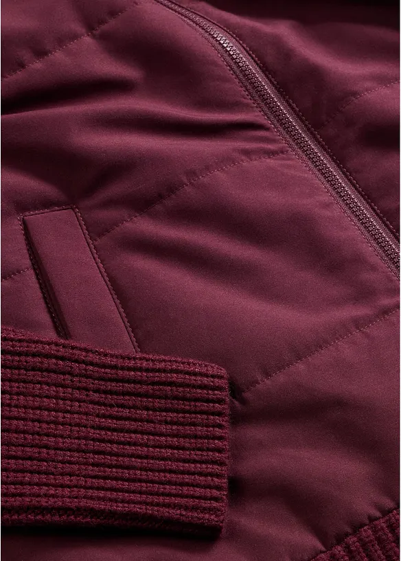 Giacca trapuntata ibrida con dettagli in maglia, bonprix