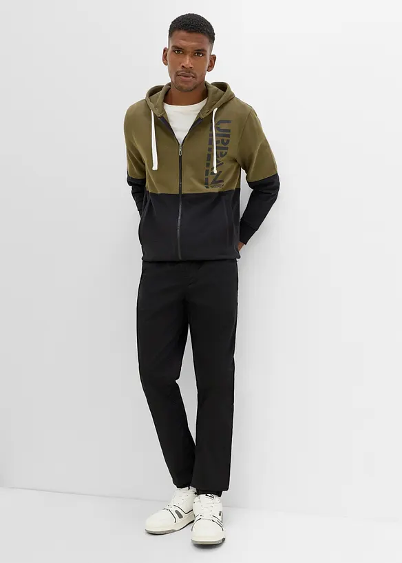 Pantaloni regular fit elasticizzati con elastico in vita, tapered, bonprix