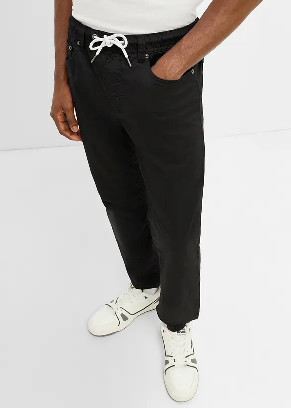 Pantaloni regular fit elasticizzati con elastico in vita, tapered, bonprix