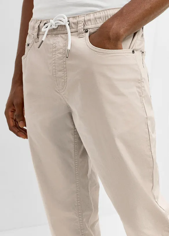 Pantaloni regular fit elasticizzati con elastico in vita, tapered, bonprix