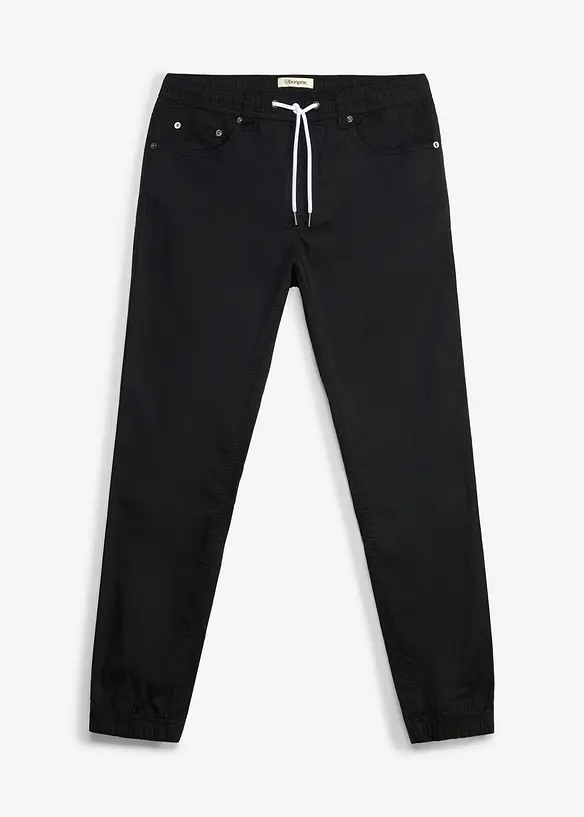 Pantaloni regular fit elasticizzati con elastico in vita, tapered, bonprix