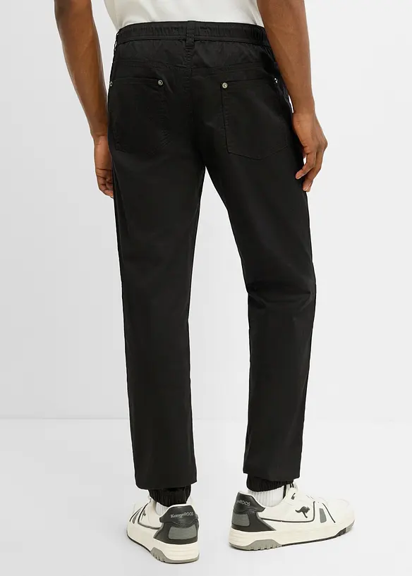 Pantaloni regular fit elasticizzati con elastico in vita, tapered, bonprix