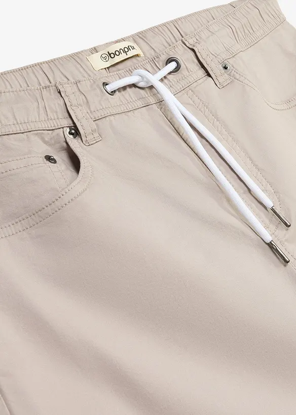 Pantaloni regular fit elasticizzati con elastico in vita, tapered, bonprix