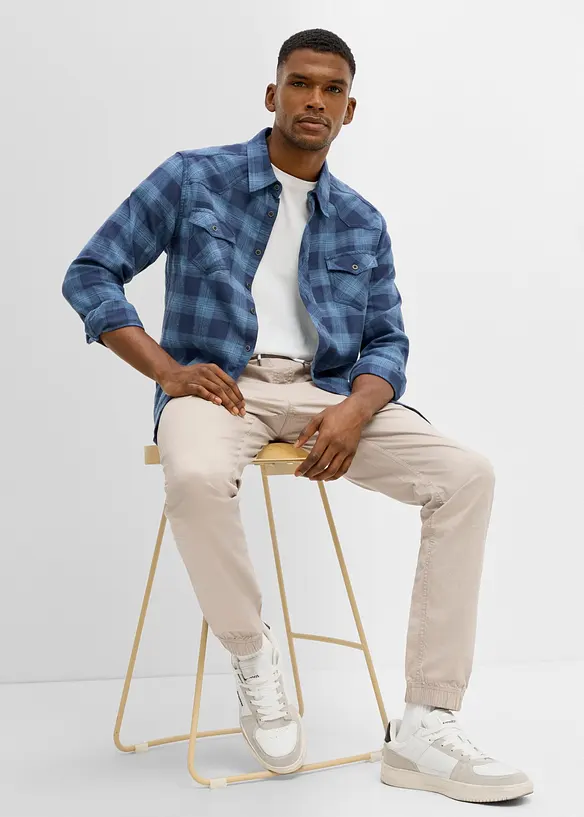 Pantaloni regular fit elasticizzati con elastico in vita, tapered, bonprix
