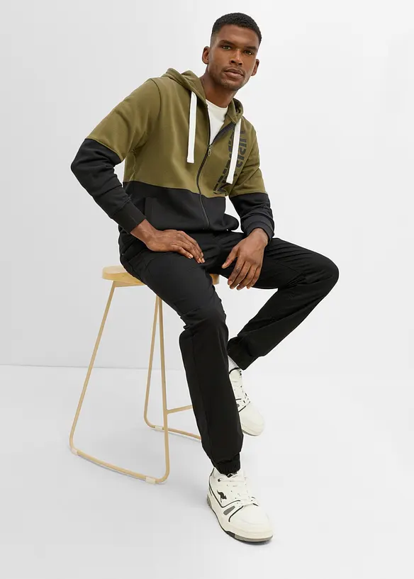 Pantaloni regular fit elasticizzati con elastico in vita, tapered, bonprix