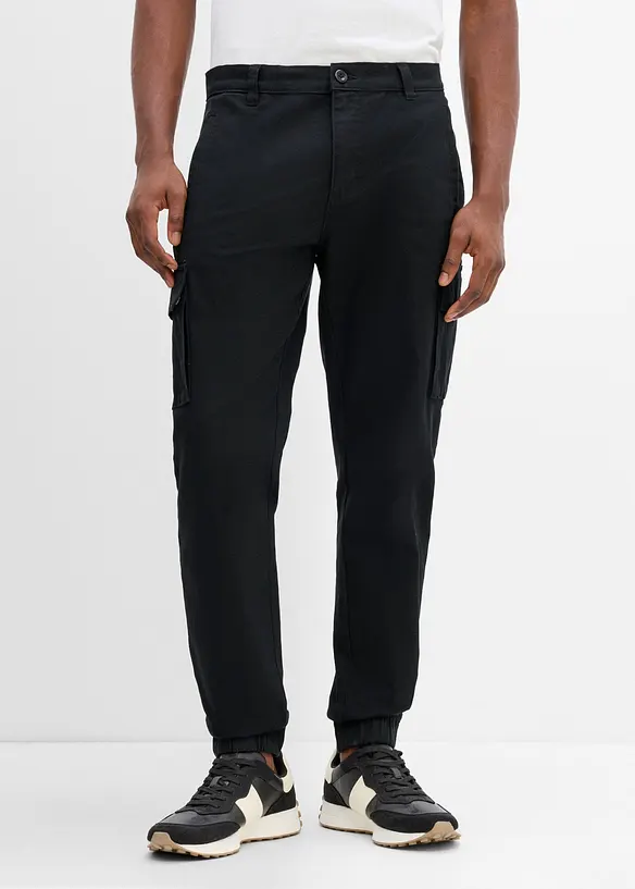 Pantaloni cargo elasticizzati regular fit a gamba affusolata, bonprix