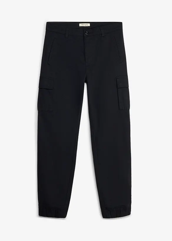 Pantaloni cargo elasticizzati regular fit a gamba affusolata, bonprix