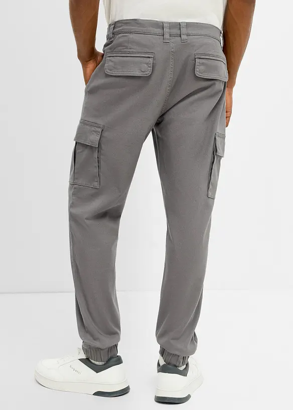 Pantaloni cargo elasticizzati regular fit a gamba affusolata, bonprix