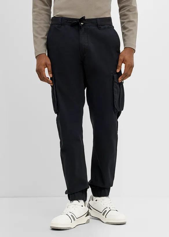 Pantaloni cargo regular fit in puro cotone, tapered, bonprix