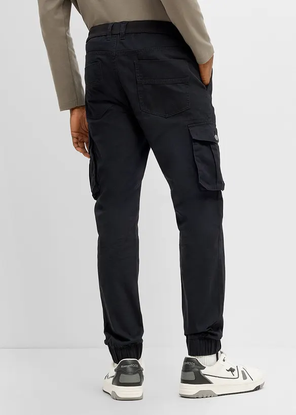 Pantaloni cargo regular fit in puro cotone, tapered, bonprix