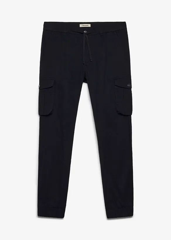 Pantaloni cargo regular fit in puro cotone, tapered, bonprix