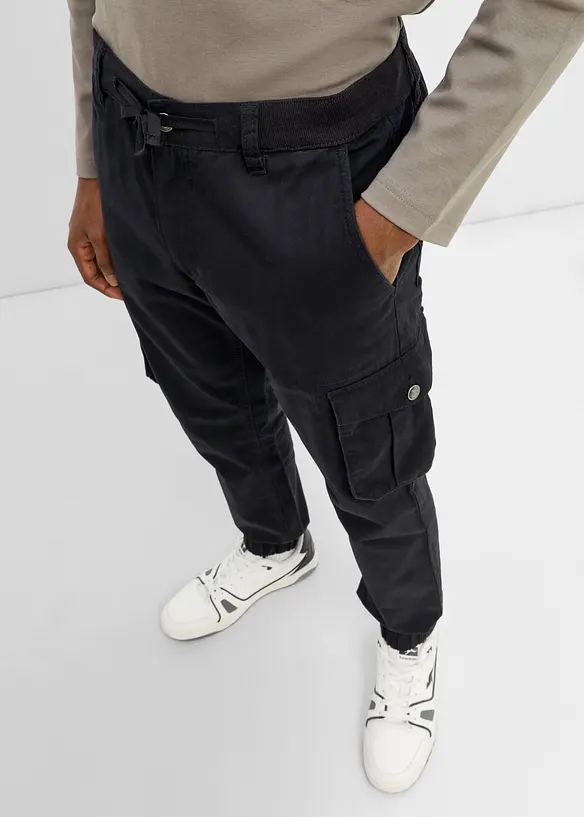 Pantaloni cargo regular fit in puro cotone, tapered, bonprix