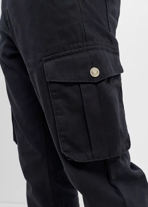 Pantaloni cargo regular fit in puro cotone, tapered, bonprix