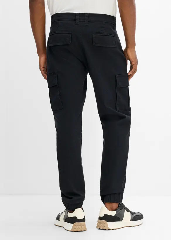 Pantaloni cargo elasticizzati regular fit a gamba affusolata, bonprix