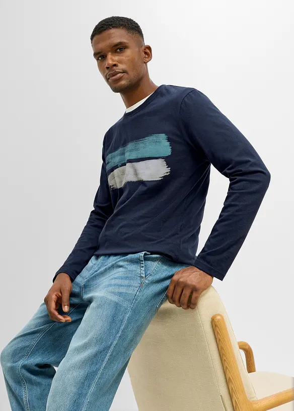 Maglia a maniche lunghe in puro cotone biologico, bonprix