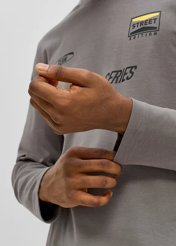 Maglia a maniche lunghe effetto 2 in 1 in puro cotone biologico, bonprix