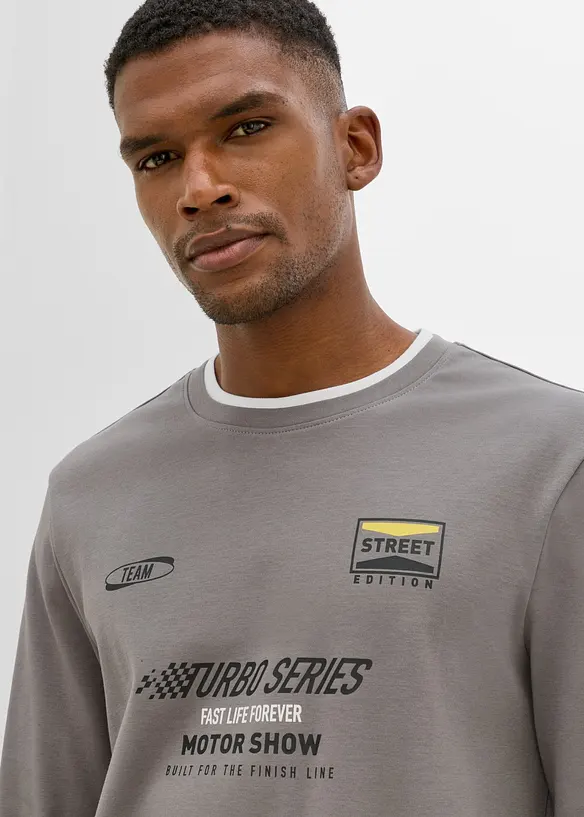 Maglia a maniche lunghe effetto 2 in 1 in puro cotone biologico, bonprix