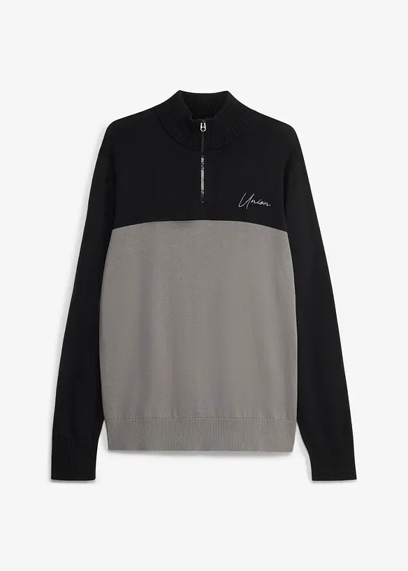 Maglione regular fit con collo alto e zip, bonprix