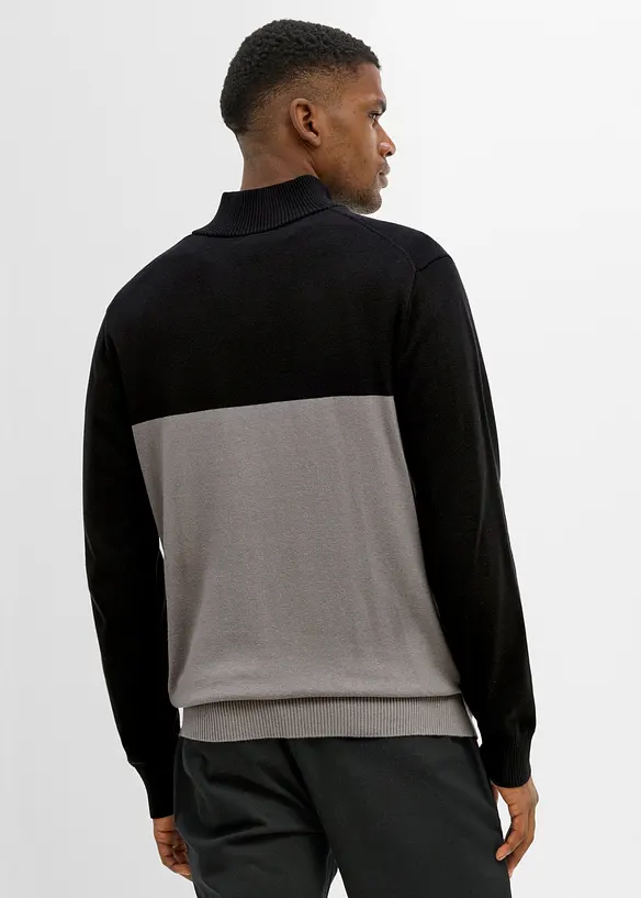 Maglione regular fit con collo alto e zip, bonprix