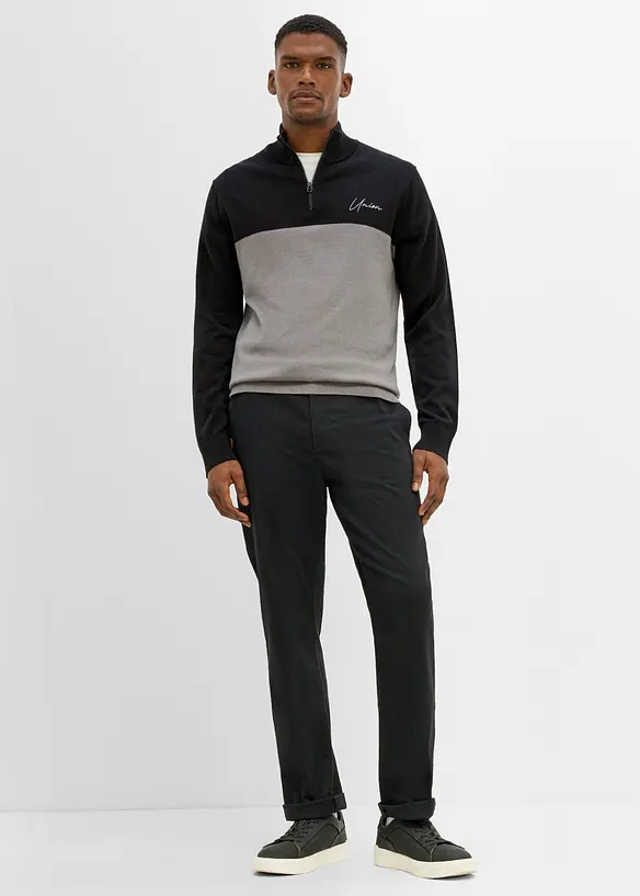 Maglione regular fit con collo alto e zip, bonprix