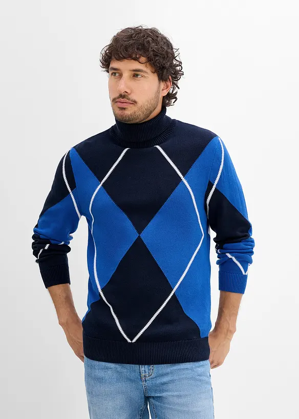 Maglione a collo alto in puro cotone, bonprix