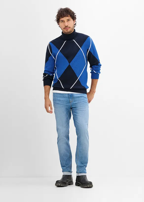 Maglione a collo alto in puro cotone, bonprix
