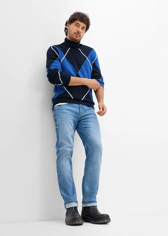 Maglione a collo alto in puro cotone, bonprix