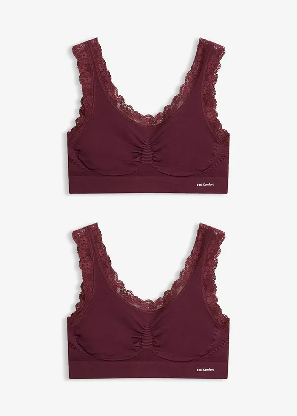Reggiseno bustier  Feel Comfort senza cuciture  (pacco da 2), bonprix
