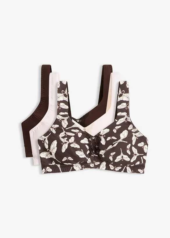 Reggiseno senza ferretto con cotone biologico (pacco da 3), bonprix