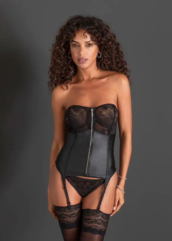 Corsetto con reggicalze e perizoma (set 2 pezzi), bonprix