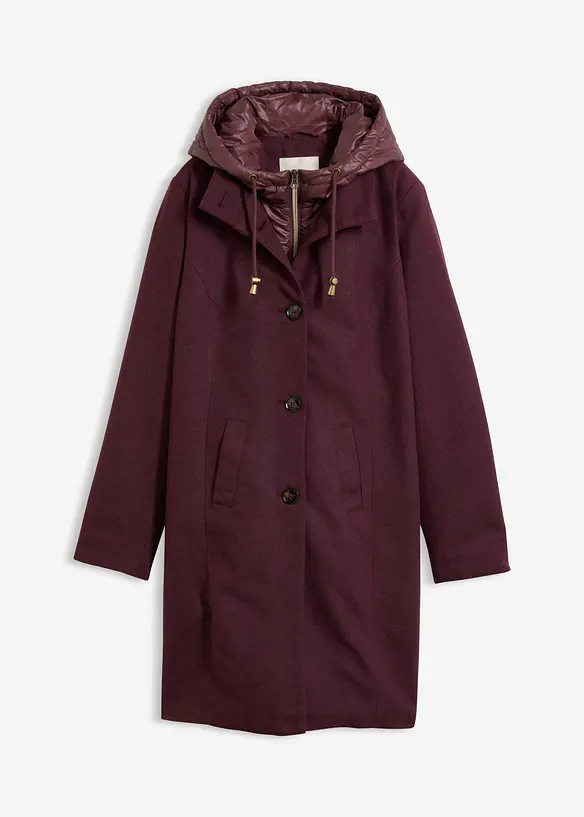 Cappotto corto in simil lana con effetto 2 in 1, bonprix