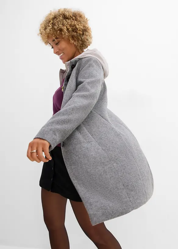 Cappotto corto in simil lana con effetto 2 in 1, bonprix