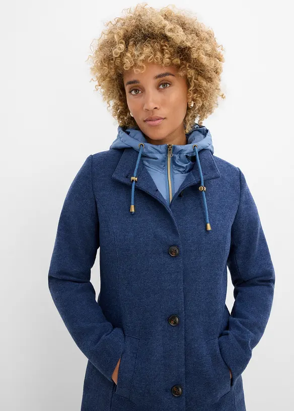 Cappotto corto in simil lana con effetto 2 in 1, bonprix