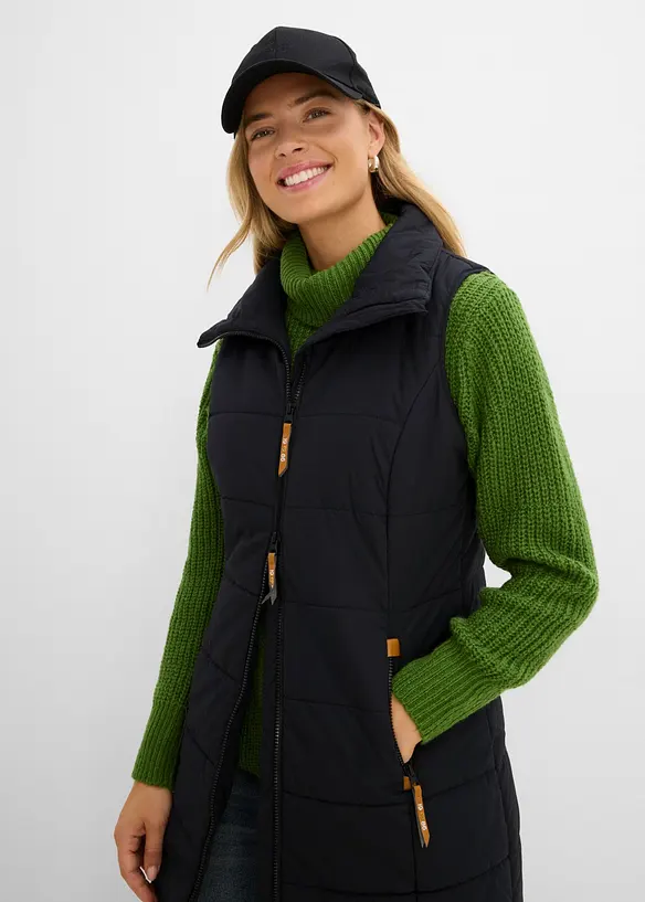 Gilet lungo a collo alto, bonprix
