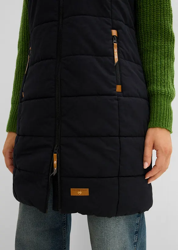 Gilet lungo a collo alto, bonprix