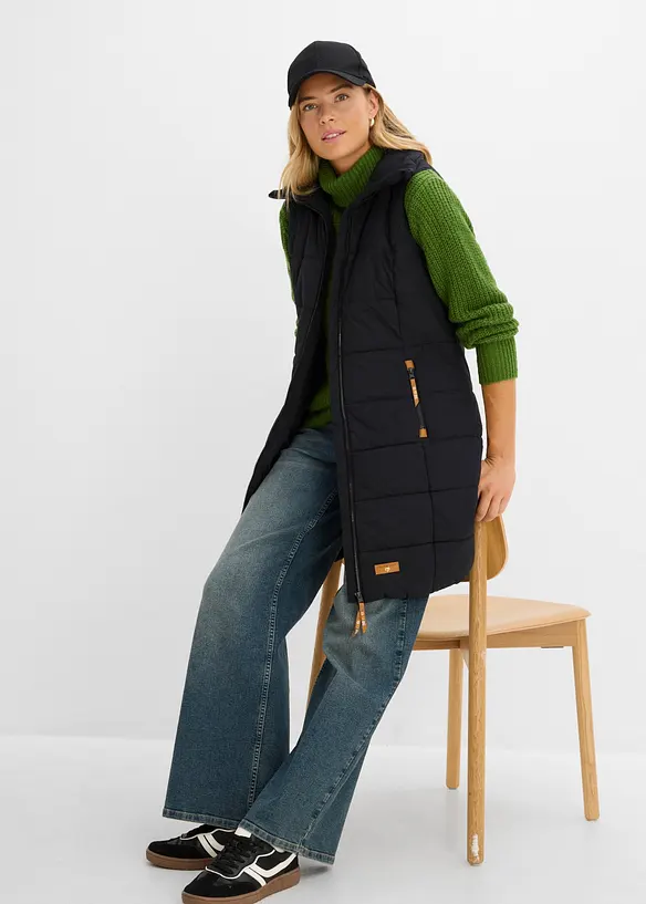 Gilet lungo a collo alto, bonprix