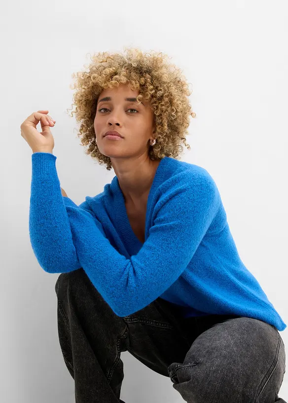 Maglione oversize con scollo a V, bonprix