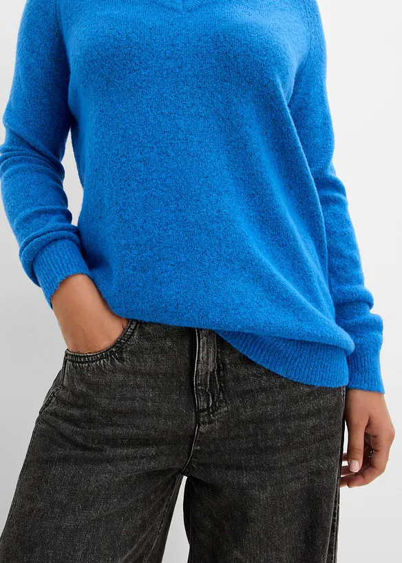 Maglione oversize con scollo a V, bonprix