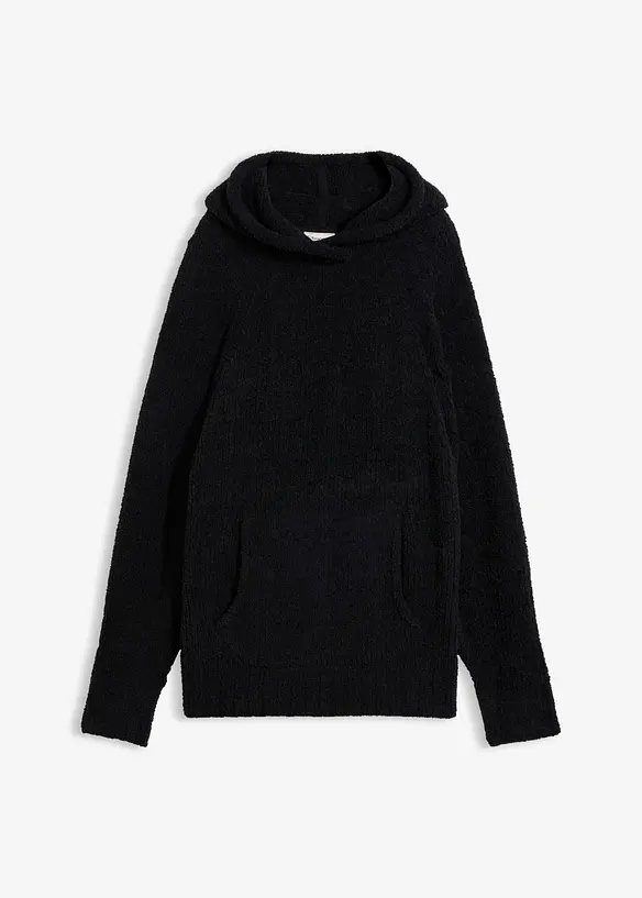 Maglione in pile teddy con cappuccio, bonprix