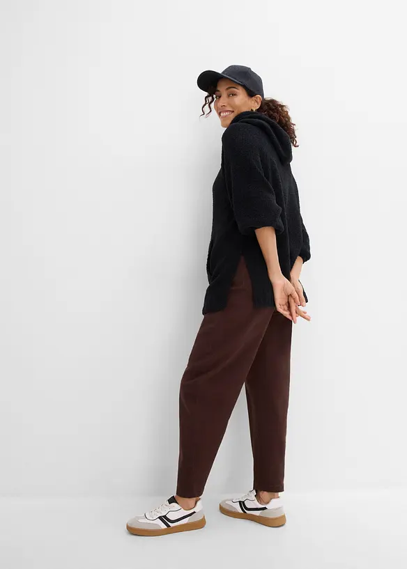 Maglione in pile teddy con cappuccio, bonprix