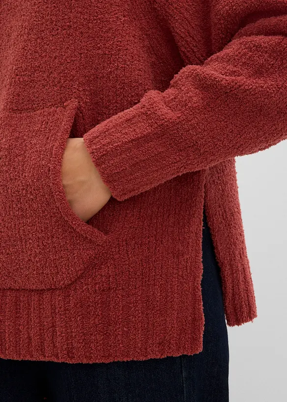 Maglione in pile teddy con cappuccio, bonprix